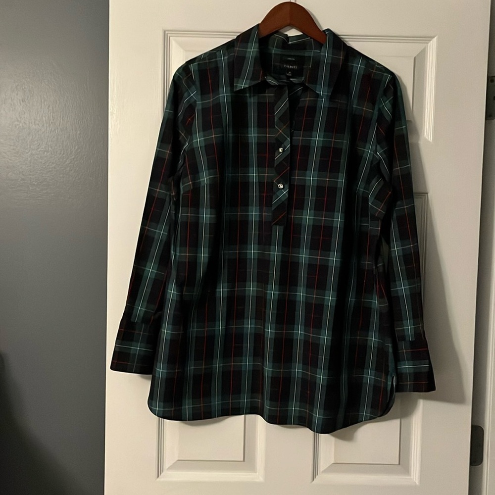 Talbots cotton plaid oversized shirt in perfect condition size 14